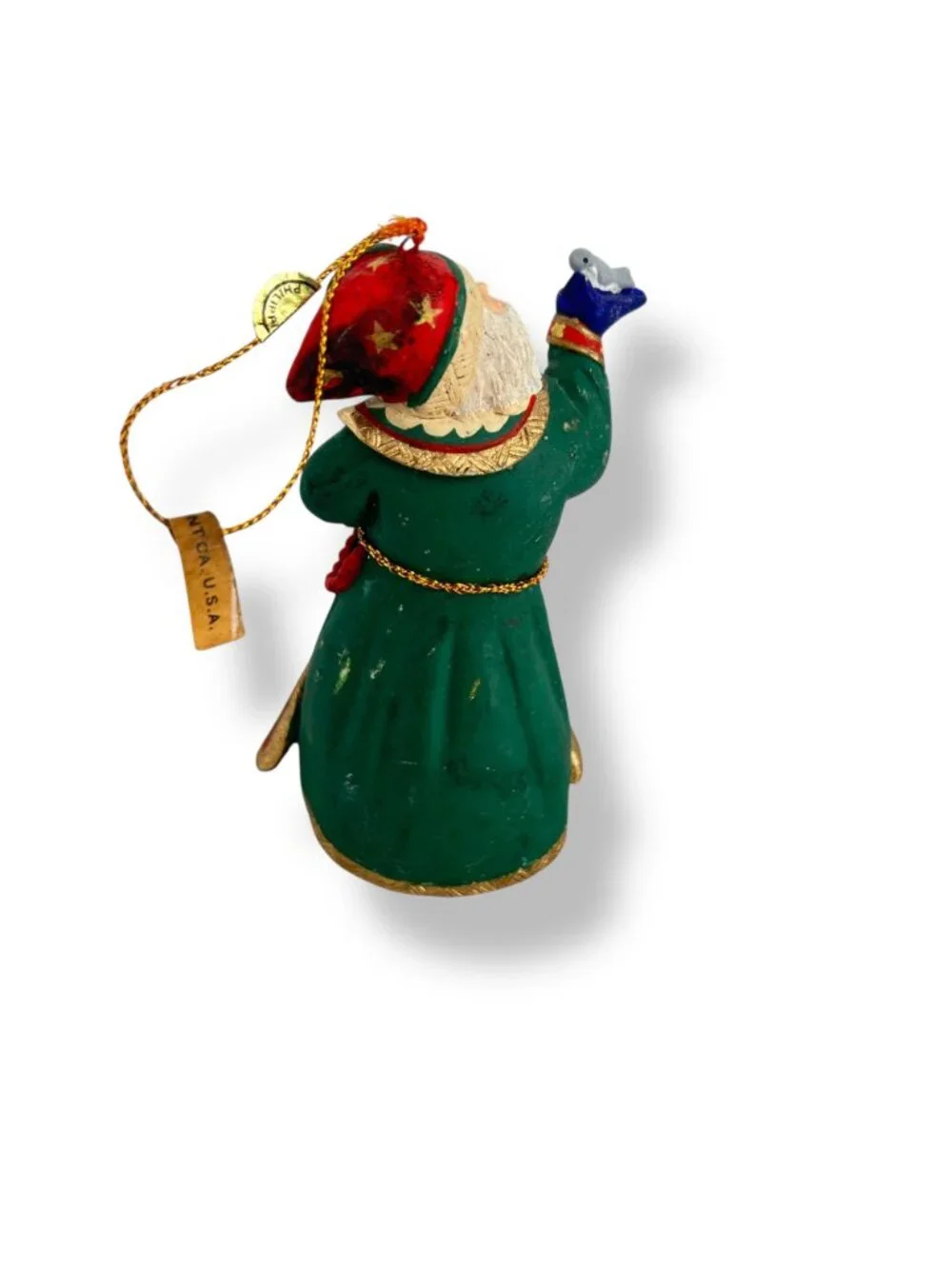 J.A. Griffith 1997 Vintage Santa Figure Bird Birdhouse Sunflower Signed Ornament